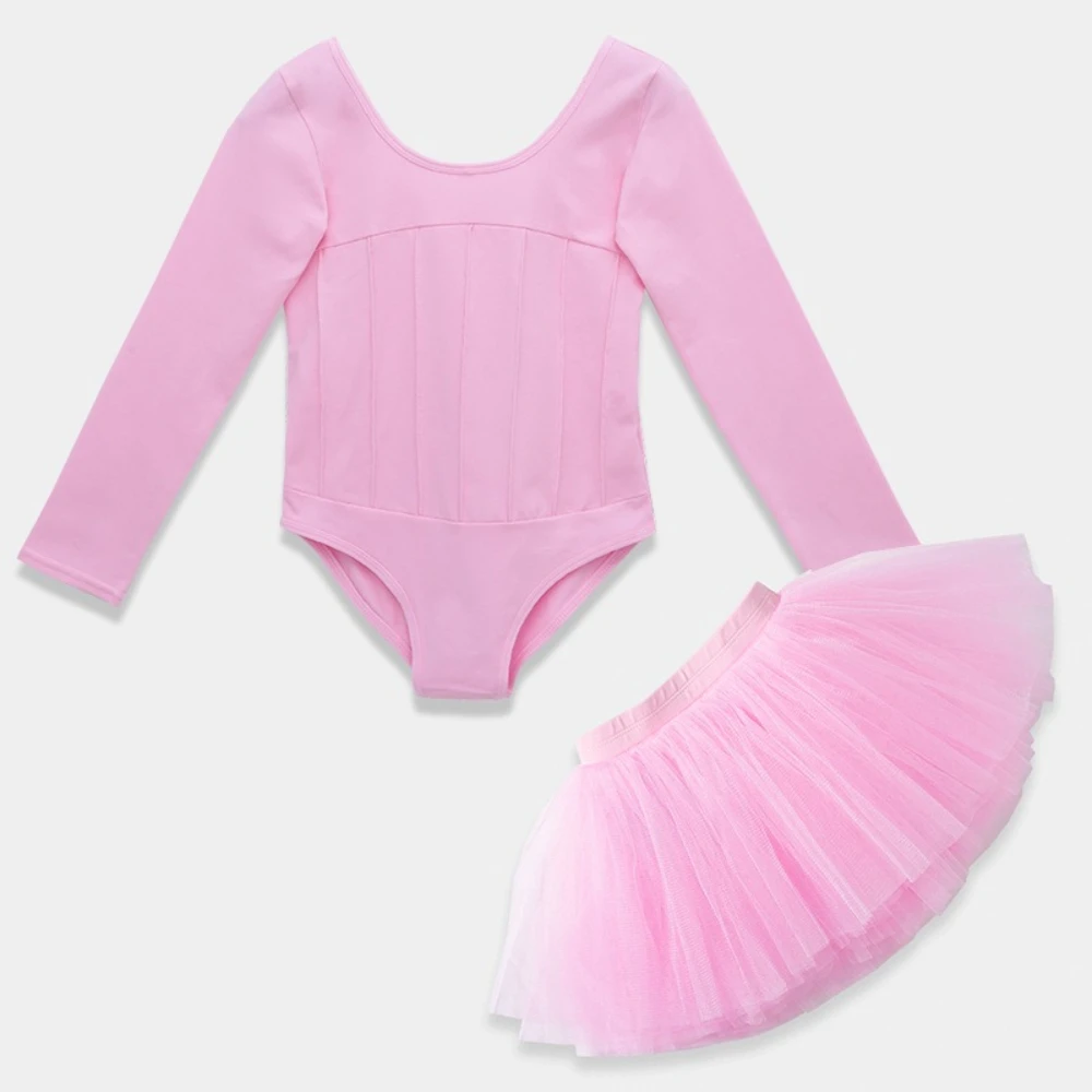 

Kids Girls Ballet Leotards with Tutu Skirt 2 Piece Set Short /Long Sleeves Ballerina Dance Training Workout Performance Costumes