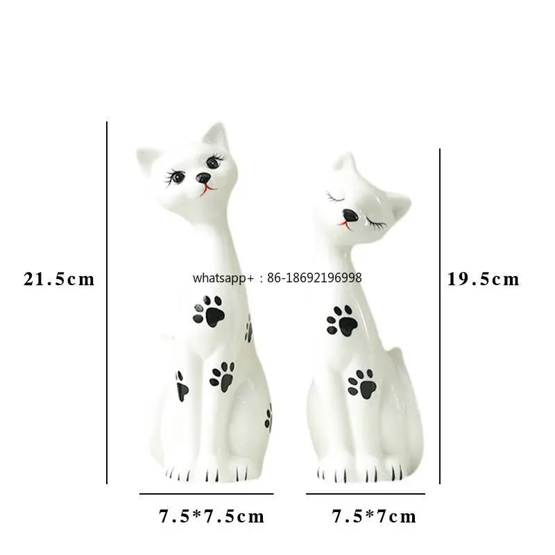 Cute Cat Ceramic Home Living Room TV Cabinet Wine Cabinet Bedroom Cabinet Decoration