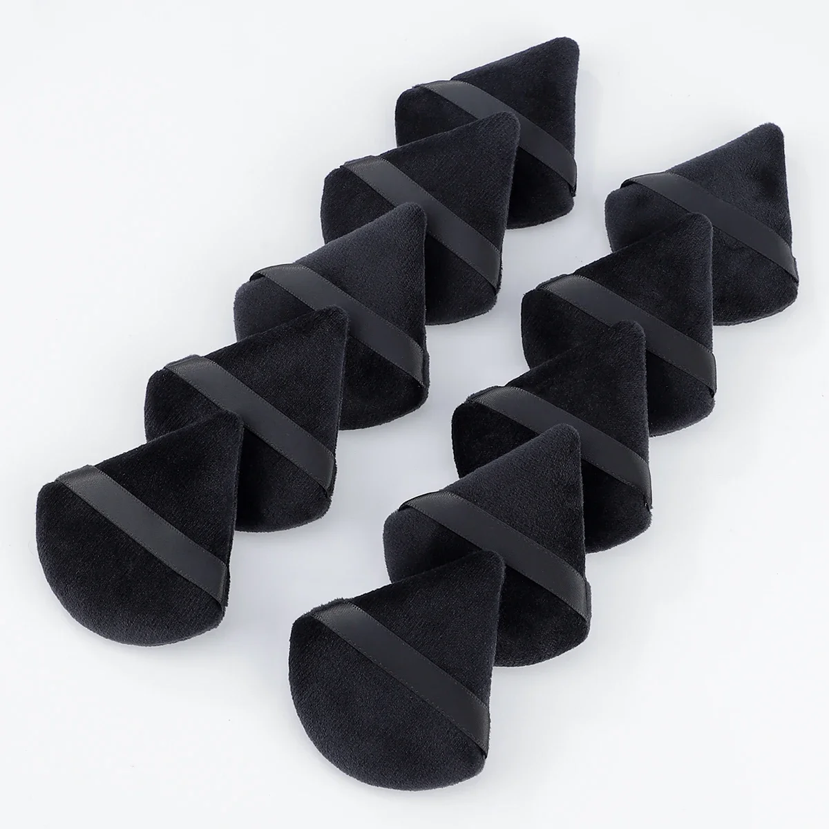 Triangle Velvet Powder Puff Set - 5/10/20/30/50/100Pcs Mini Face Makeup Sponge Washable Lightweight Pizza Shaped Flours Cosmetic