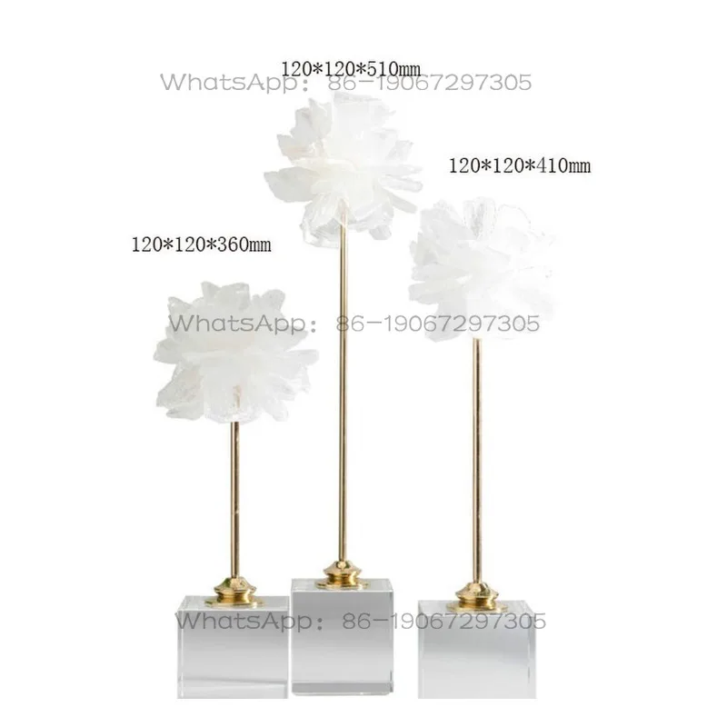 Crystal Flower Tabletop Ornament Neoclassical Soft Decoration Project Jewelry