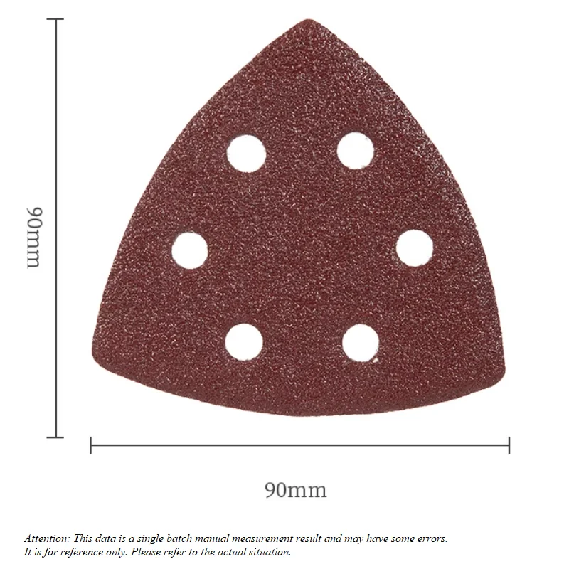 Almofadas de lixamento triangulares, lixadeira de mouse, lixa com 6 furos 40/60/80-150/180/240/320/400grãos para lixadeiras delta/multi-arandelas