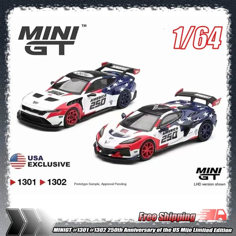 

New 1:64 Minigt #1301 #1302 250th Anniversary Of The Us Mijo Limited Edition Alloy Miniature Die-Casting Car Model Kid Toy Gifts