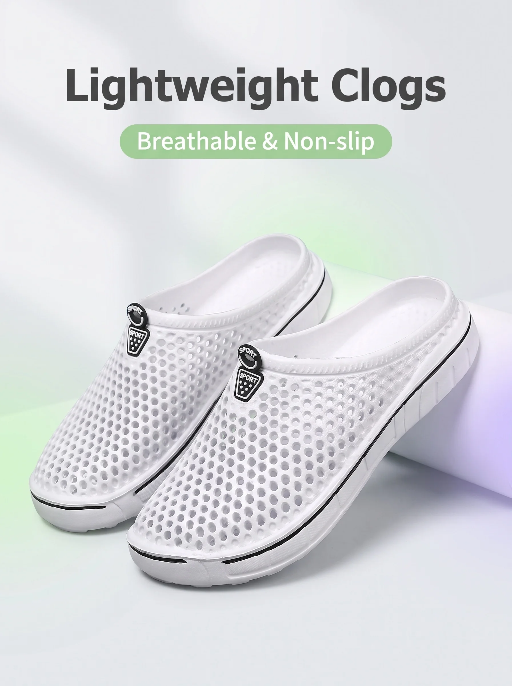 Women's Garden Shoes Lightweight Breathable Slip-resistant Indoor Outdoor Casual Slippers Half Slippers Easy-to-Wear Sandals for Beach And Daily Use