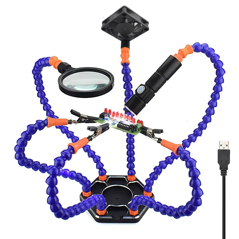 محطة لحام من سبائك الألومنيوم متعددة الوظائف بستة مخالب ملحقات طائرات نموذجية XT60 التحكم في الطيران FPV6-مخلب لحام st #1