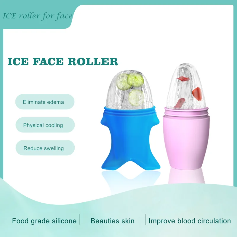 Ice Face Massager Huidverzorging Schoonheid Koude Massage Roller Lifting Contouring Tool Herbruikbare siliconen ijsblokjesbakken Gezichtsmassager