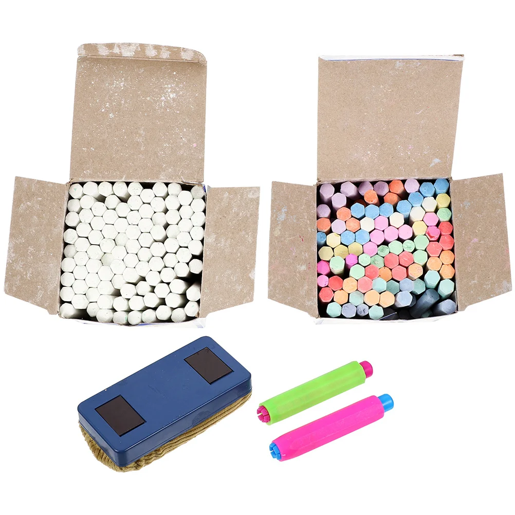 

1 set Chalks Dustless For Kids Board Eraser Pencils Colored Chalkboard Chalk Holder Blackboard Chalk Stick Eraser
