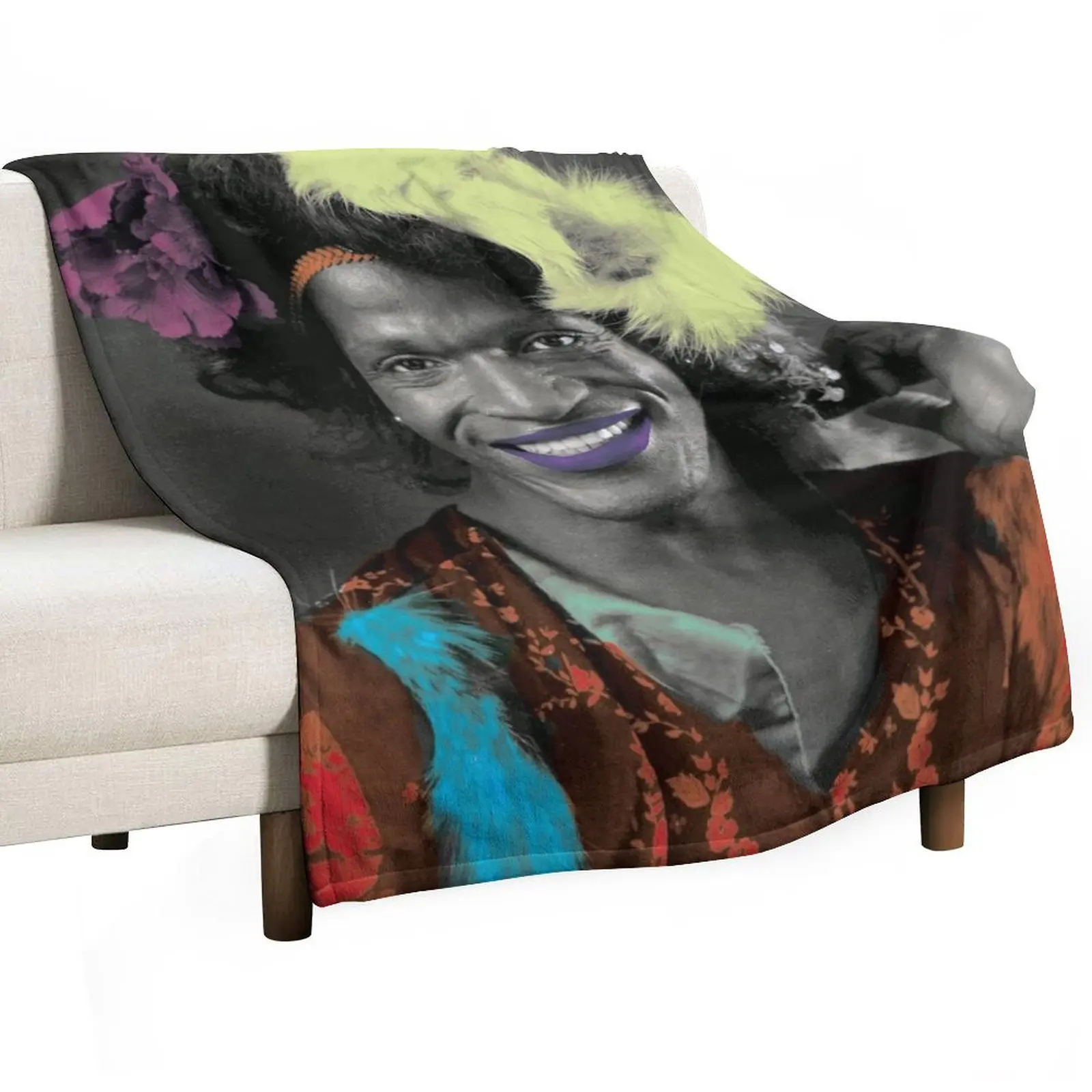 

Marsha P. Johnson Throw Blanket for babies Plaid on the sofa Camping Bed Fashionable Blankets