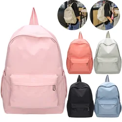 Preppy Solid Color Shoulder Bag Nylon School Knapsack Korean Teenager White Sports Travel Backpack for Women