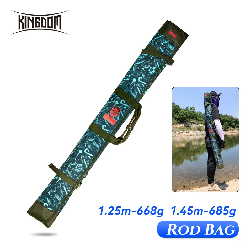 Kingdom Fishing Bag Portable Single Layer Case Fishing Tackle Storage Accessories Roll Up Foldable Fishing Rod Bag