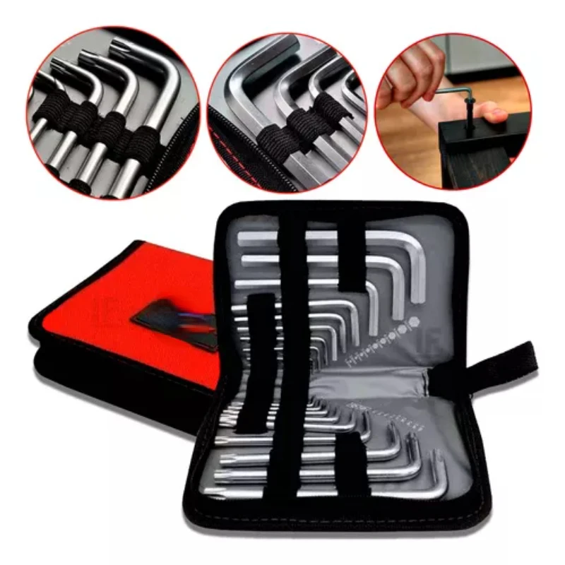 Torx E Allen Hex Short Crv 18 Pc Tool Kits Key