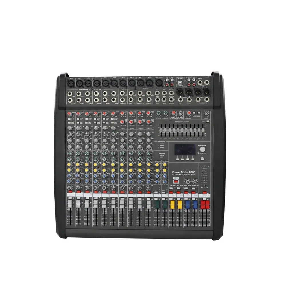 10 Channel Professional Digital Audio Mixer PM1000-3 Double DSP Effector Stage Controller for Enhanced Sound Mixing