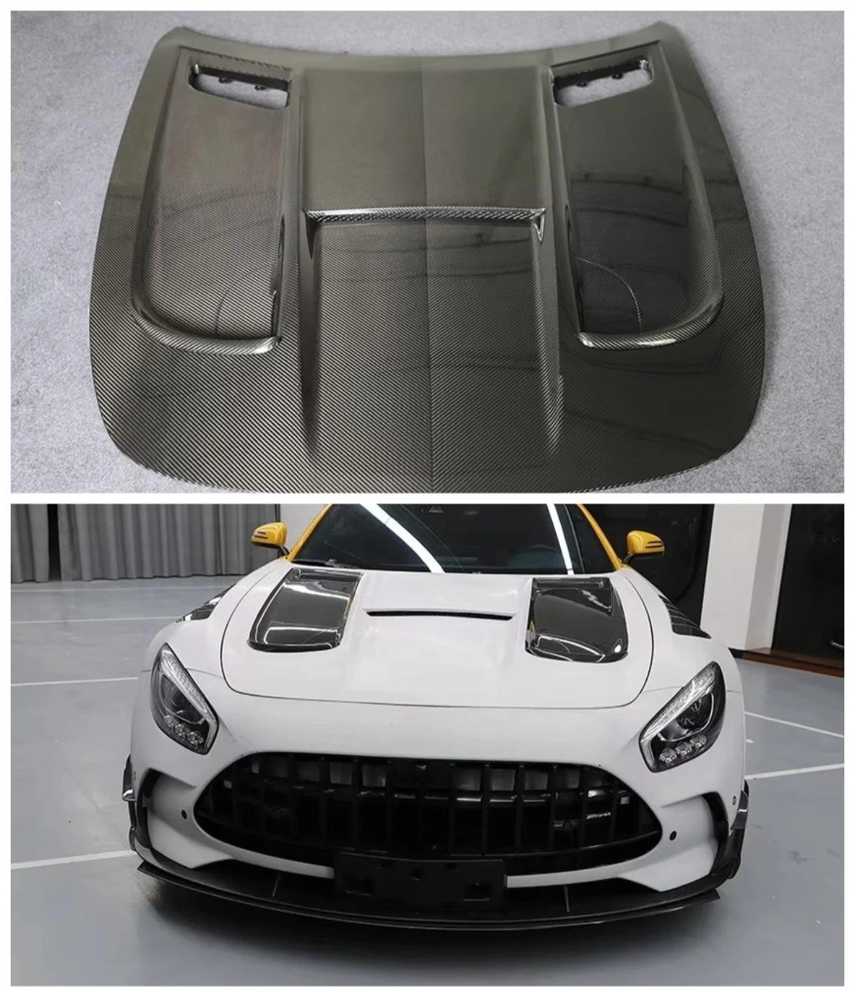 Auto Parts Black Series Style Dry Full Carbon Fiber Bonnet Hood For Mercedes Benz AMG GT GTS Carbon Hood Body Kit