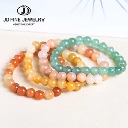 JD  Natural Jade Stone Yellow Pink Red Green Aventurine Women Bracelets Yoga Mala Prayer Rosary Beads Healing Reiki Jewelry