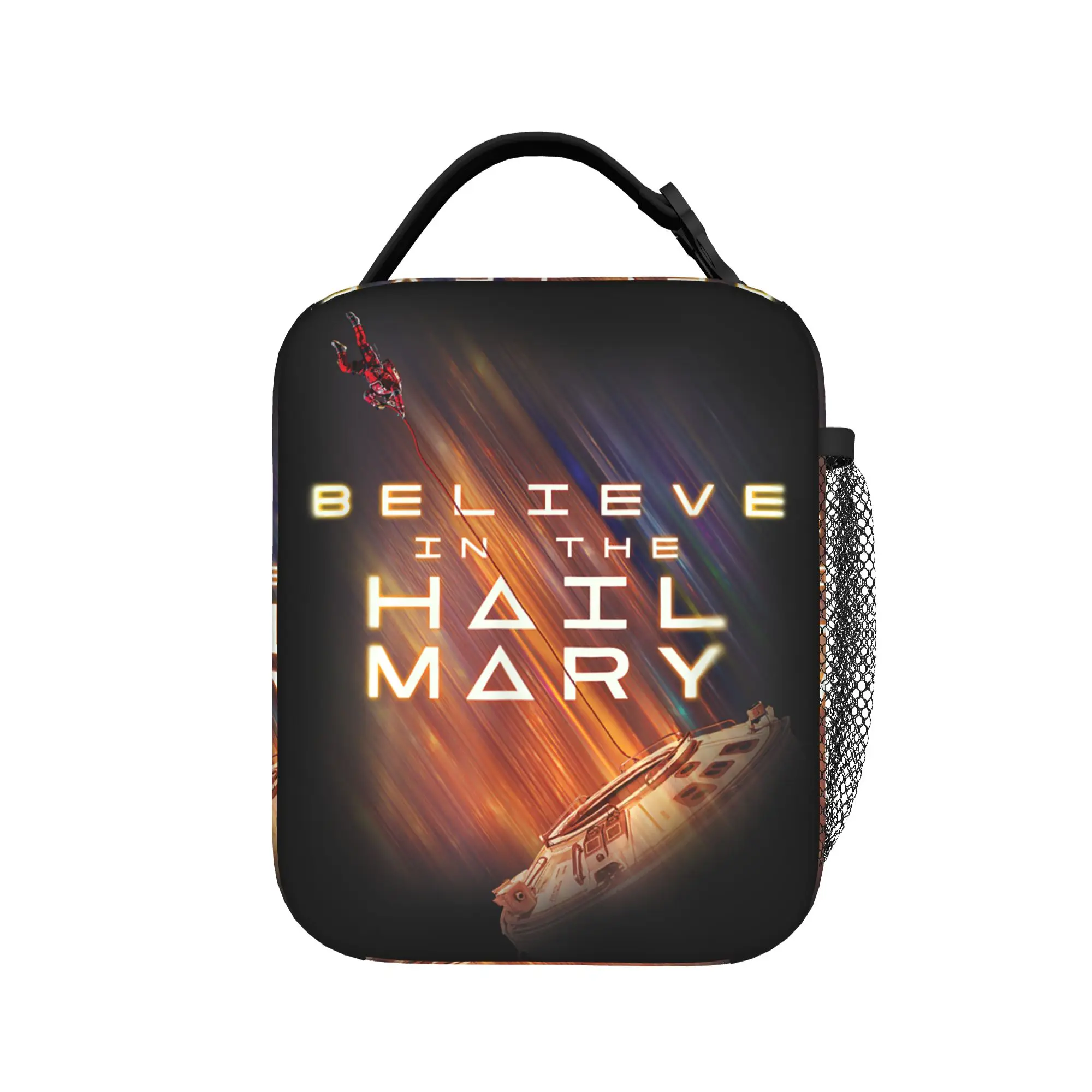 Believe in the Hail Mary Lunch Bag For Women  Print Lunch Box Vintage School Cooler Bag Portable Waterproof Thermal Lunch Bags