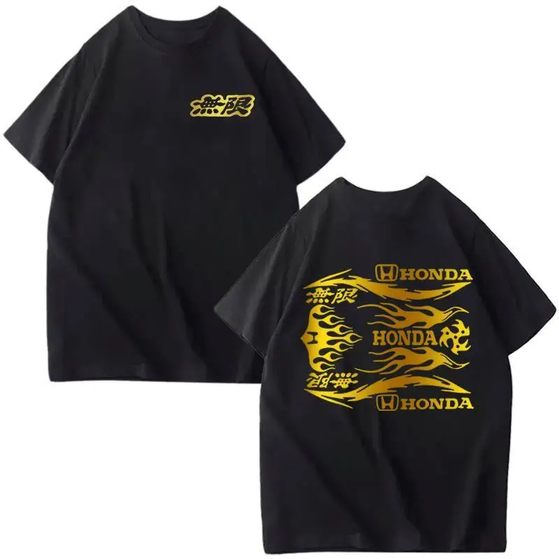 

Летние мотоциклетные многофункциональные мужские и женские футболки Honda с короткими рукавами, модификация автомобиля, неограниченные верхние топы Mugen