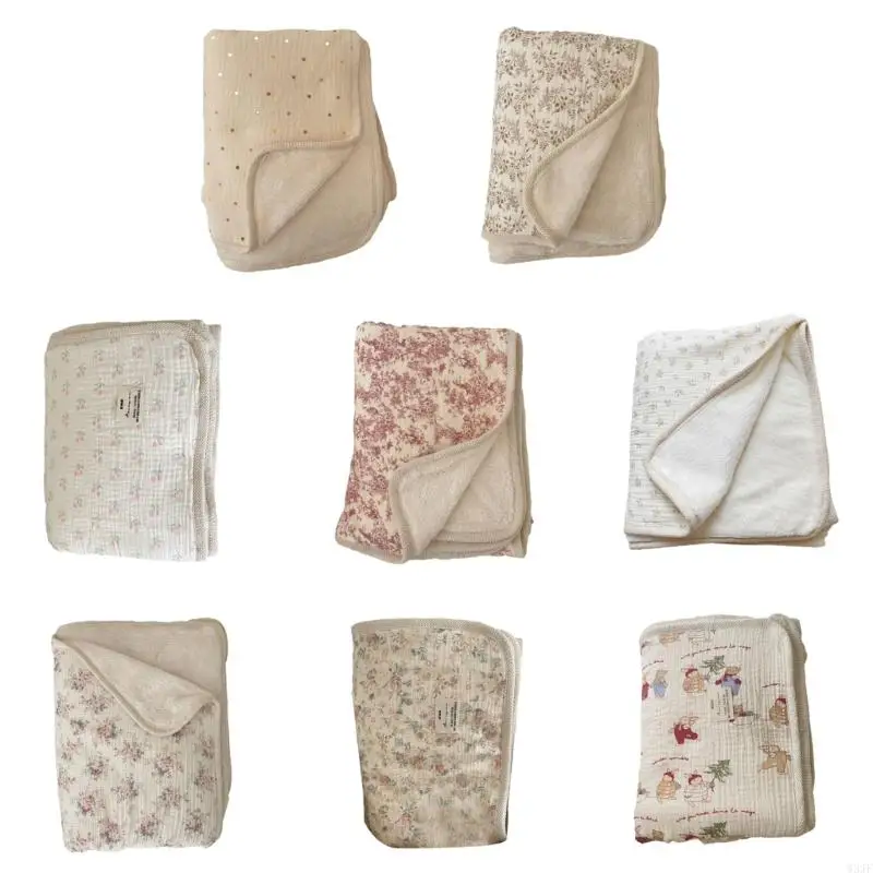 

W3JF Lovely Print Cotton Fleece Blanket Warm Blanket for Babies & Children