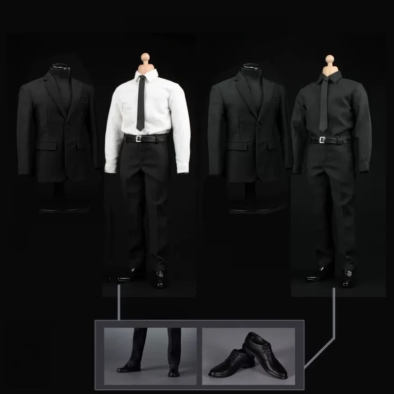 AFS A004 1/6 Scale Male Black Suit Clothes Model For 12