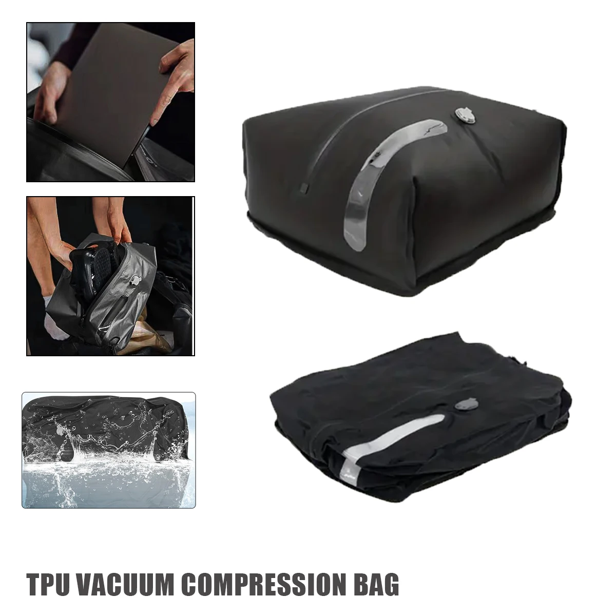 1-6pcs Luggage Vacuum Compression Bag, Reusable Waterproof Vacuum Bag, Portable Lightweight Suitcase Bag Saving Space