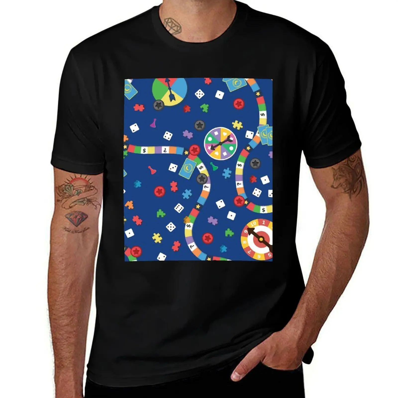 

Tabletop Board Game Pattern T-Shirt sweat customs design your own basketball graphic tees men graphic t shirts