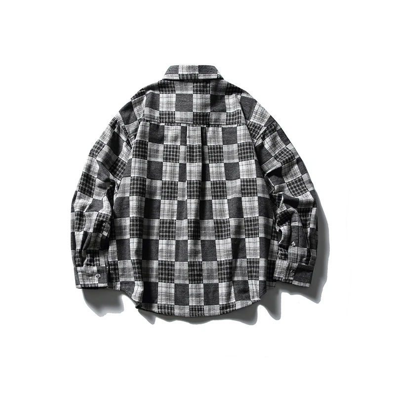 Men's new casual plaid shirt high quality