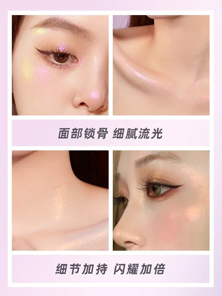 SERSEUL Original Chameleon Highlighter Pearlescent Eyeshadow Glitter Polarised Duo Contour Palette Face Highlighter Rare Beauty