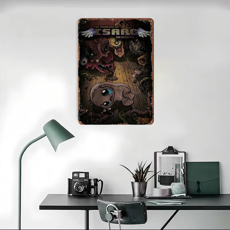 ملزمة إسحاق: ولادة جديدة ملصق معدني علامات القصدير جدار الفن علامة معدنية مخصصة للديكور المنزل ديكور المنزل الرجعية #4