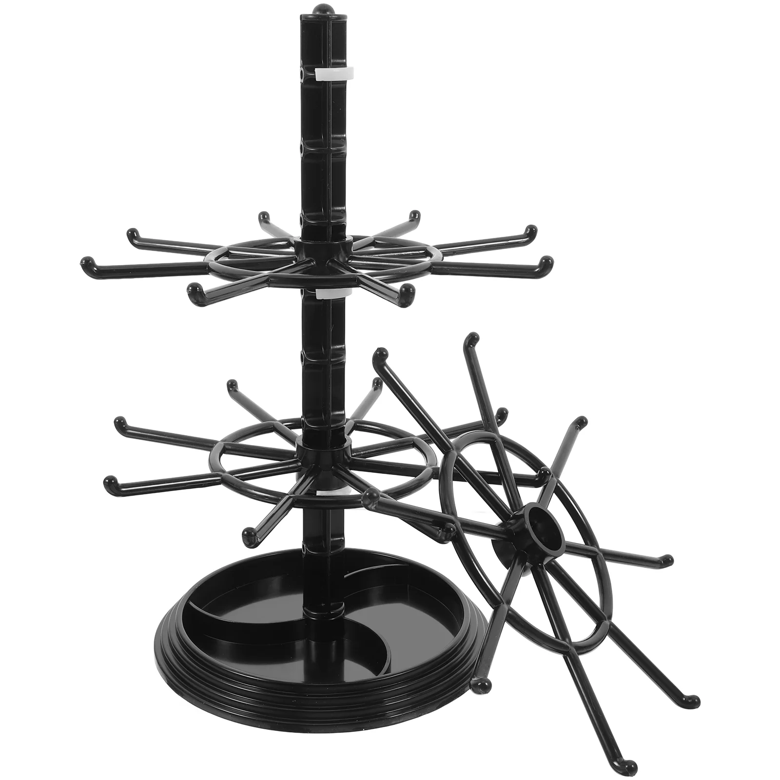 

Keychain Holder Rotating Necklace Stand Storage Display Key ganizer Circle Metal Tower Compact Desktop Accessory Rack Jewelry