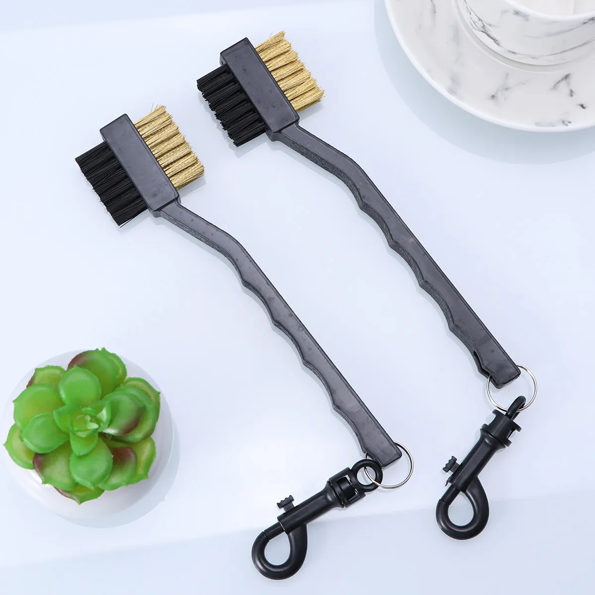 5Pcs Golf Club Brush Dual Sided Copper Bristle Club Groove Cleaner for Irons Wedges Drivers Portable Premium Cleaning Tool