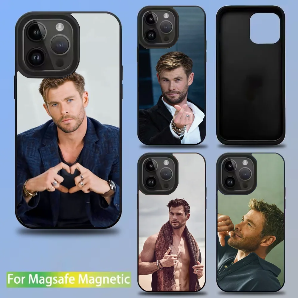 

Chris Hemsworth Phone Case For IPhone 16 15 14 13 12 11 Pro Mini Max Soft Magnetic Cover