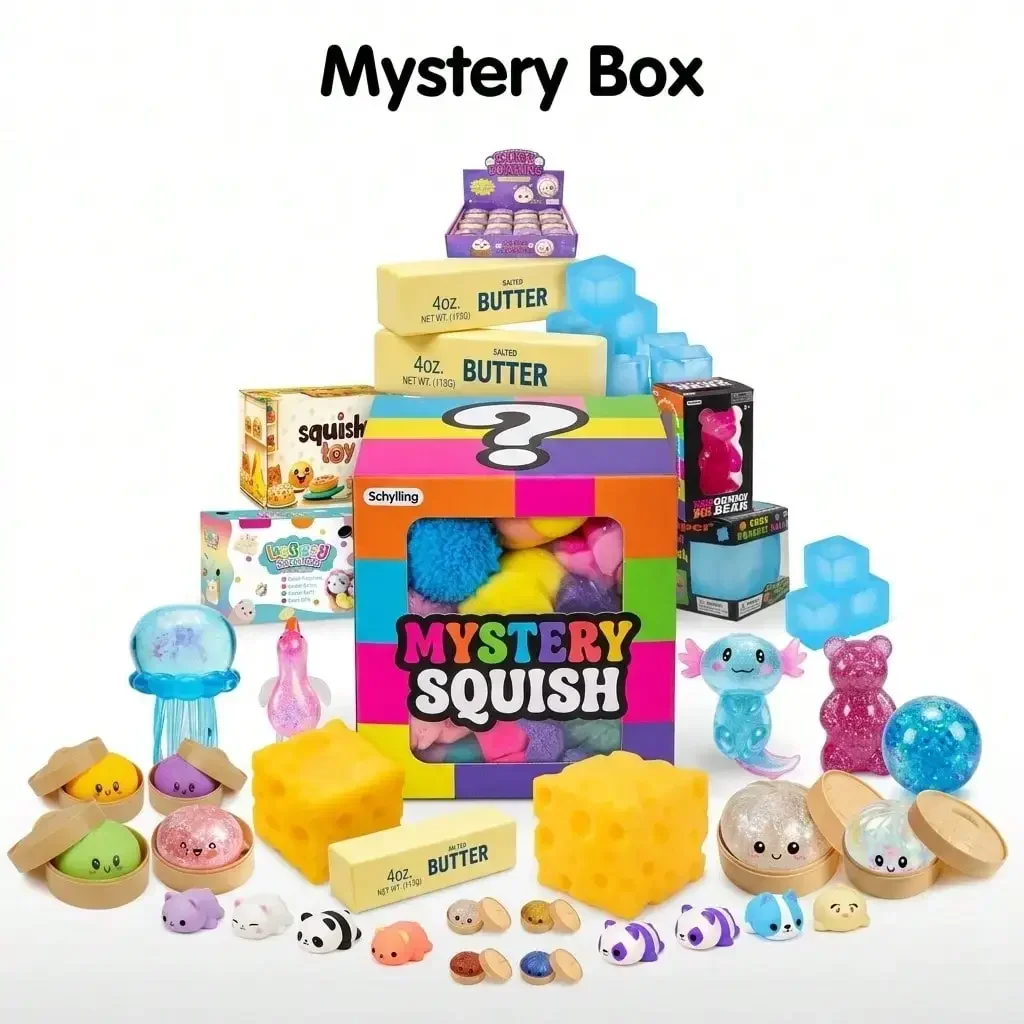 Assorted Squishy Figures Blind Box Surprise Toys,Slow Rising Soft Fidget Toys Featuring Giant Gorilla