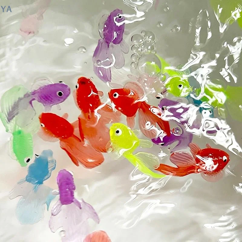 【SA】10/20PCS Floating Artificial Goldfish Realistic Rubber Fake Fish Aquarium Orname