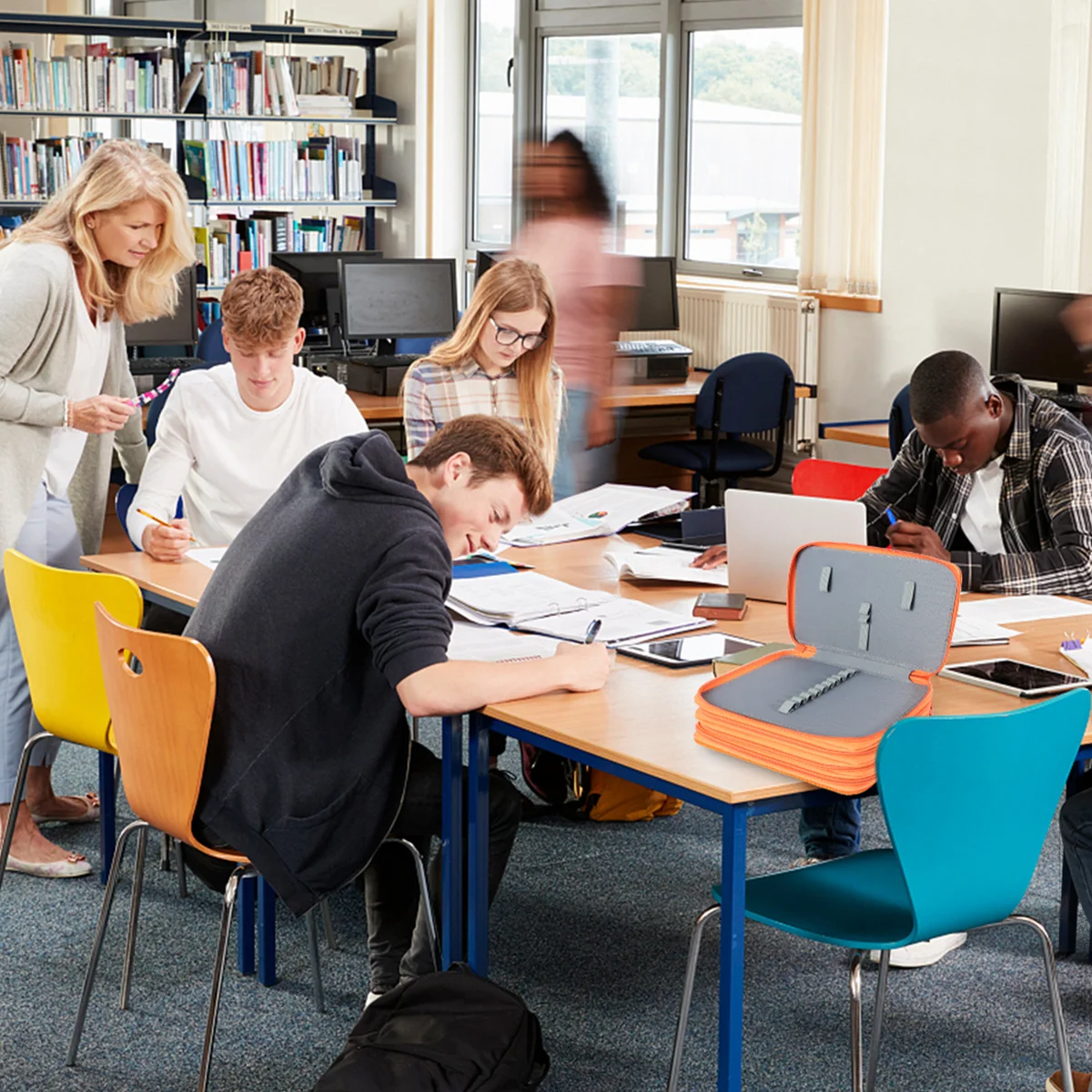 1 قطعة 72 فتحة مقلمة أكسفورد القماش سعة كبيرة 4-Layer قلم رصاص المنظم حقيبة السفر مخزن للمكياج الحقيبة #3