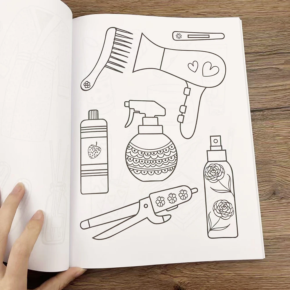 

Книга-раскраска для взрослых с алкогольными маркерами: 300 красивых рисунков на тему моды, еды и цветов для снятия стресса и в подарок