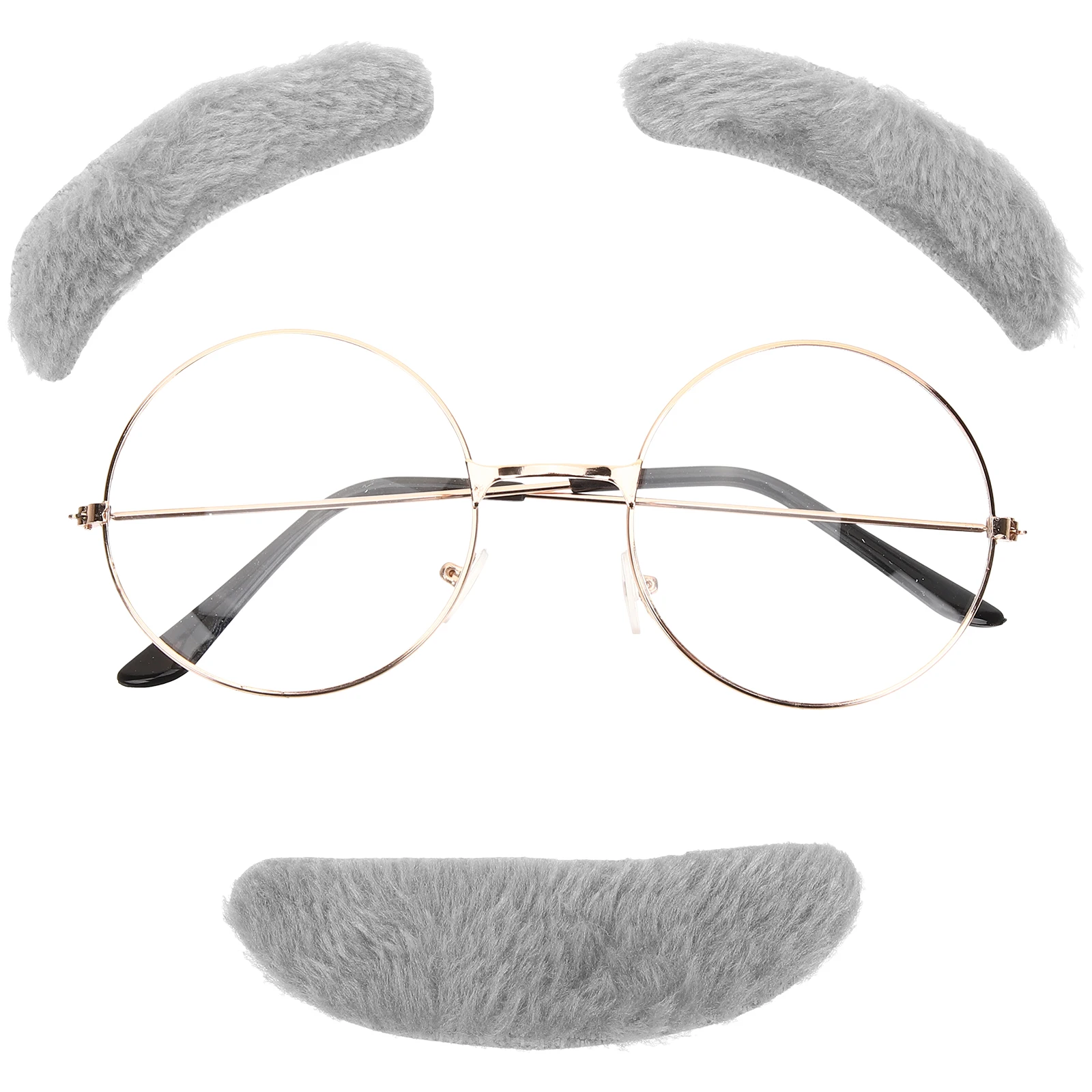 1 set 1 Set Fake Mustache Kit With Eyebrows Glasses For Old Man Costume Grandpa Dress Up Accessories Halloween 100Th Day Of