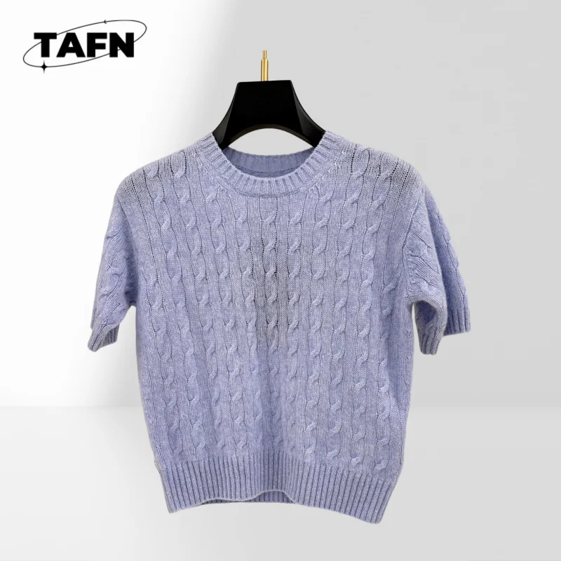 

Cashmere Yarn Nice High Street Fashion Comfortable Refined Simple T-shirt Sweater Perfect for Casual Wear AG2222