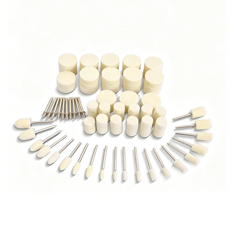 5Pcs Wool Polishing Wheels for Dremel, 2.35/3mm Shank Felt Buffing Pads, Grit 3mm/4mm/5mm/6mm/8mm/10mm/12mm