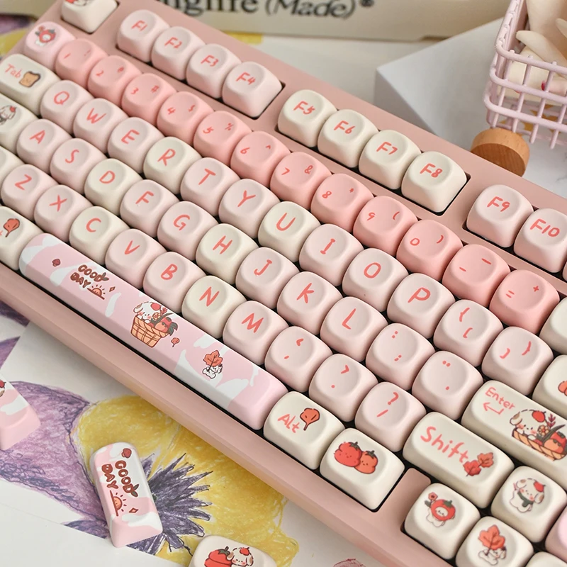 Happy Dog Keycaps Set,140 Keys PBT MOA Profile Custom Keycap For 60% 65% 75% 80% 98% 100% MX Swithes Mechanical Keyboards