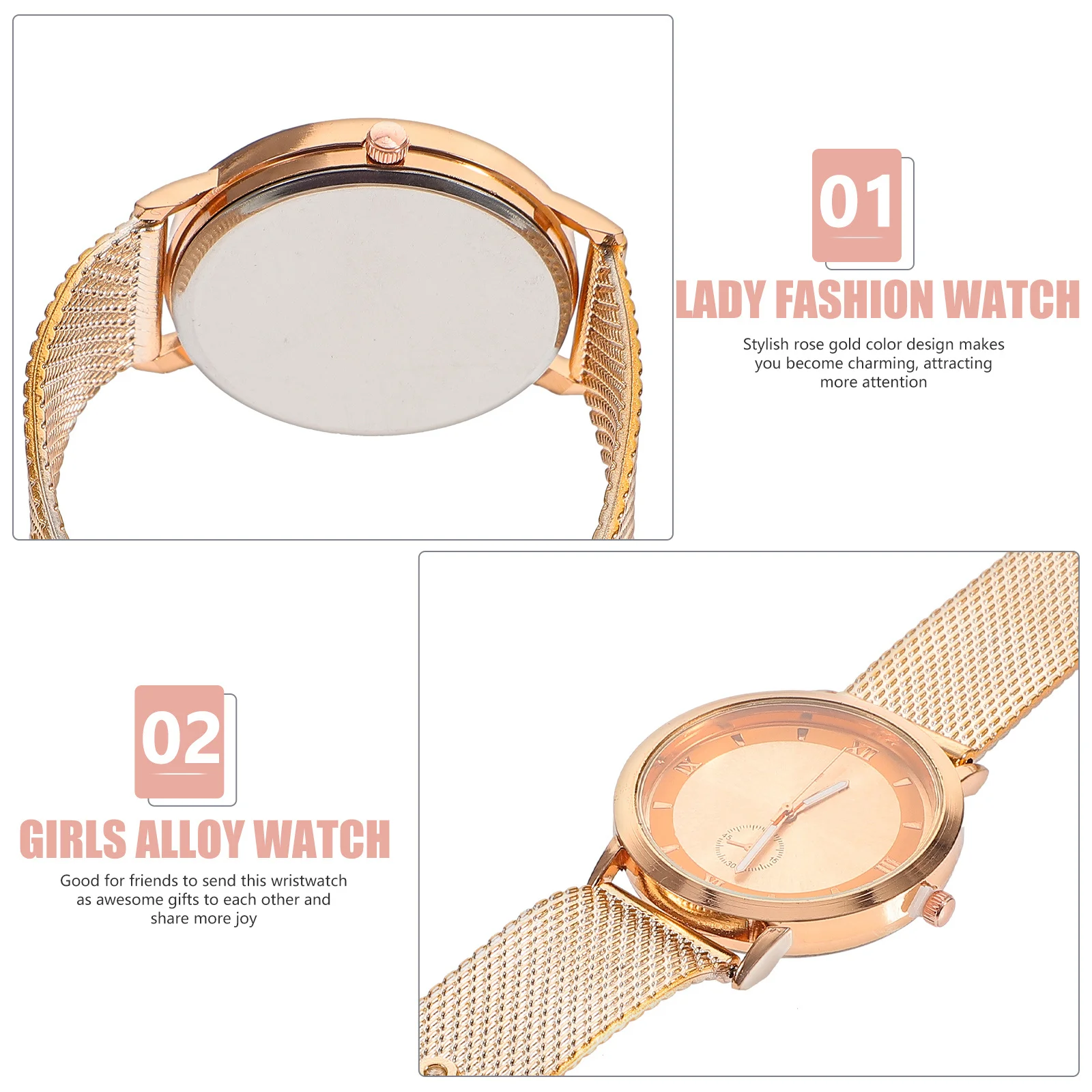 ساعة يد نسائية من خليط معدني بتصميم رشيق، ساعة يد نسائية بنمط مطابقة لطلاب المكتب