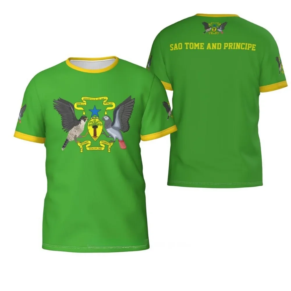 2024 New SAO Tome and Principe Flag Graphic 3D Printed T-shirt Fashion Emblem Men's Tops  National Day Gifts Personalized Tee