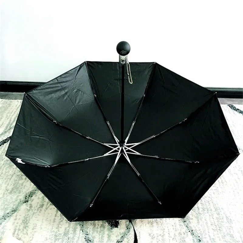 Windproof Automatic Folding Umbrella Rain Women Umbrellas For Men Black Coating Parasol Luxury  Anti UV Three-fold Sun Umbrella