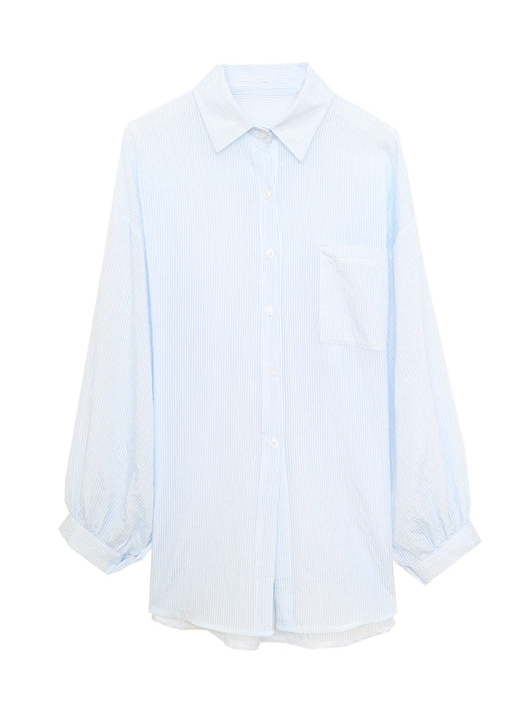 夏用薄手シフォンストライプ柄レディース日焼け止めシャツゆったりアウターカバーコートハンドバッグストア購入ハンドバッグスタイル通勤