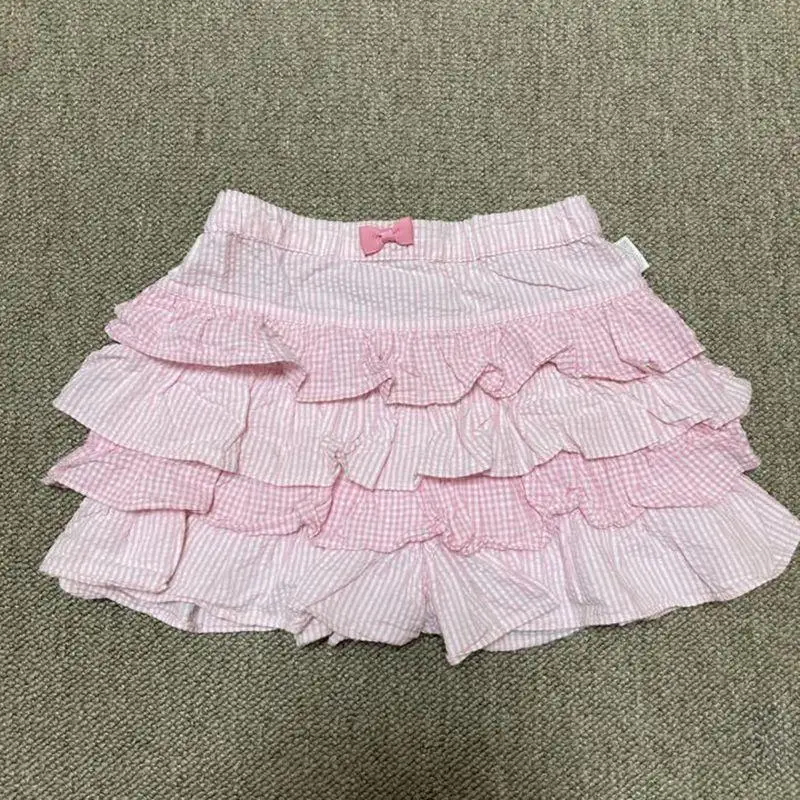 

Летняя милая клетчатая юбка Y2k Aesthetic Cpliced Constrast Color Harajuku Kawaii High Street Preppy Jupe, универсальная повседневная юбка