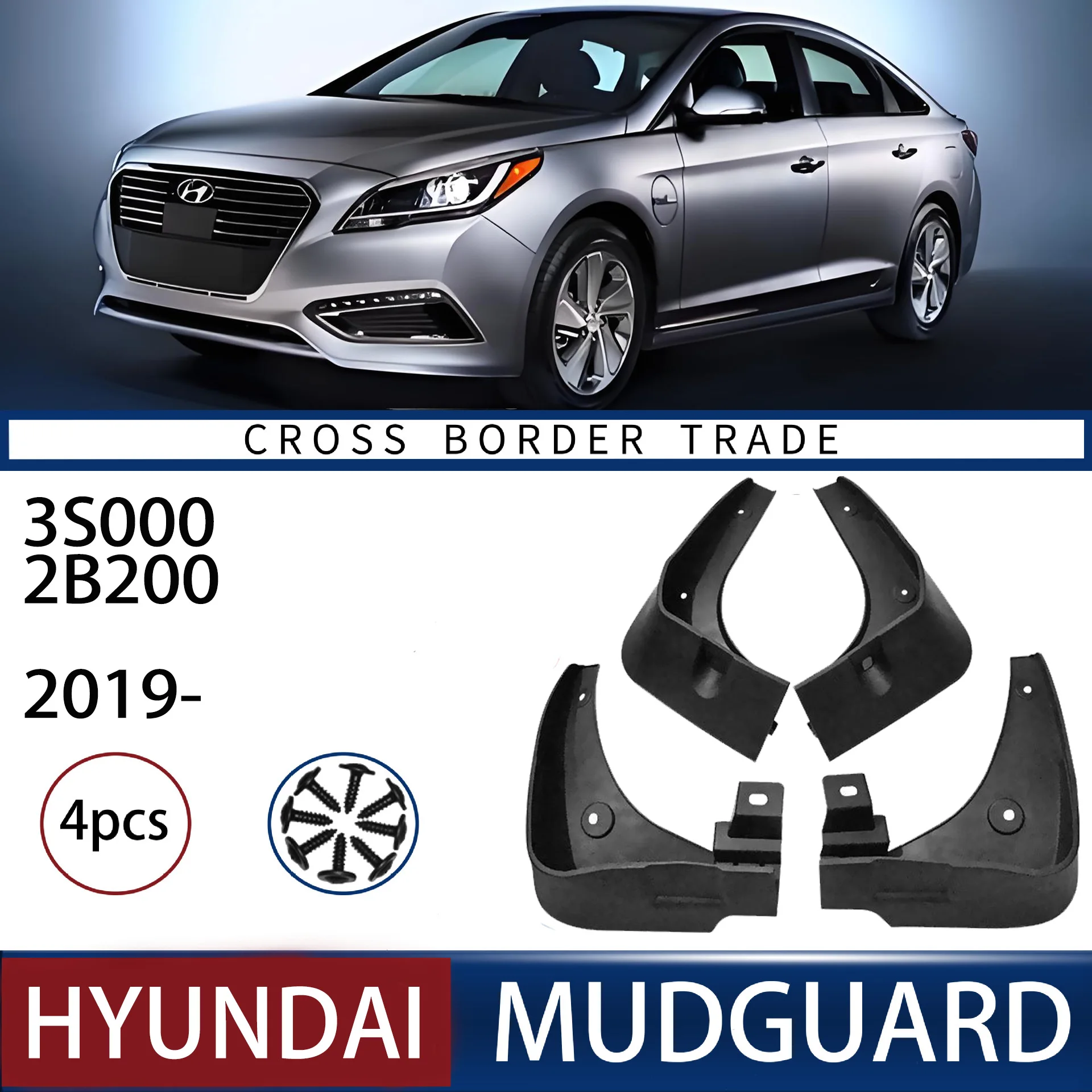 

FOR Hyundai S3000 19 2B200 Car Molded Mud Flaps Splash Guards Mudguards Front Rear Styling Front Rear Car Accessories