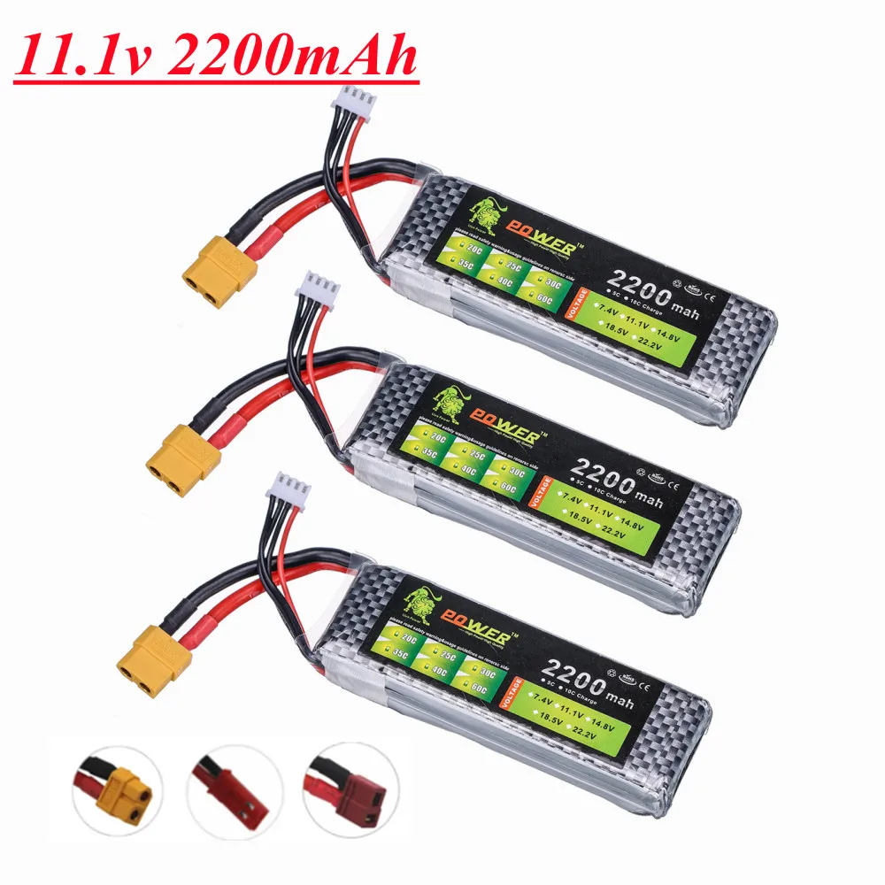 

3PCS/lot Lipo 3S 11.1v 2200mAh 30C LION POWER Battery For RC Helicopter RC Car Boat Quadcopter Remote Control Toys Spare parts