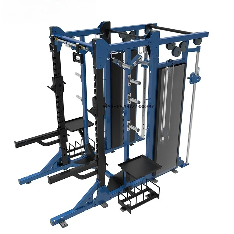 New Arrival Q235 Galvanized Steel Gym Equipment Functional Trainer+Half Cage Squat Rack With 1 Year Warranty