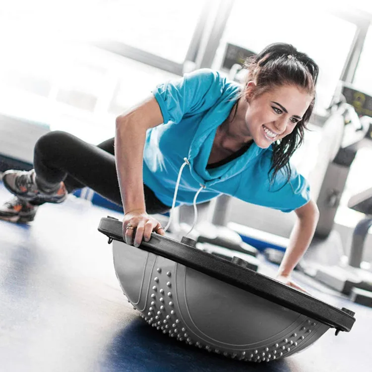 

Custom PVC Half Yoga Ball Soft Fitness Exercise Balance For Home Workout Mini Yoga Balls With Massage Feature New