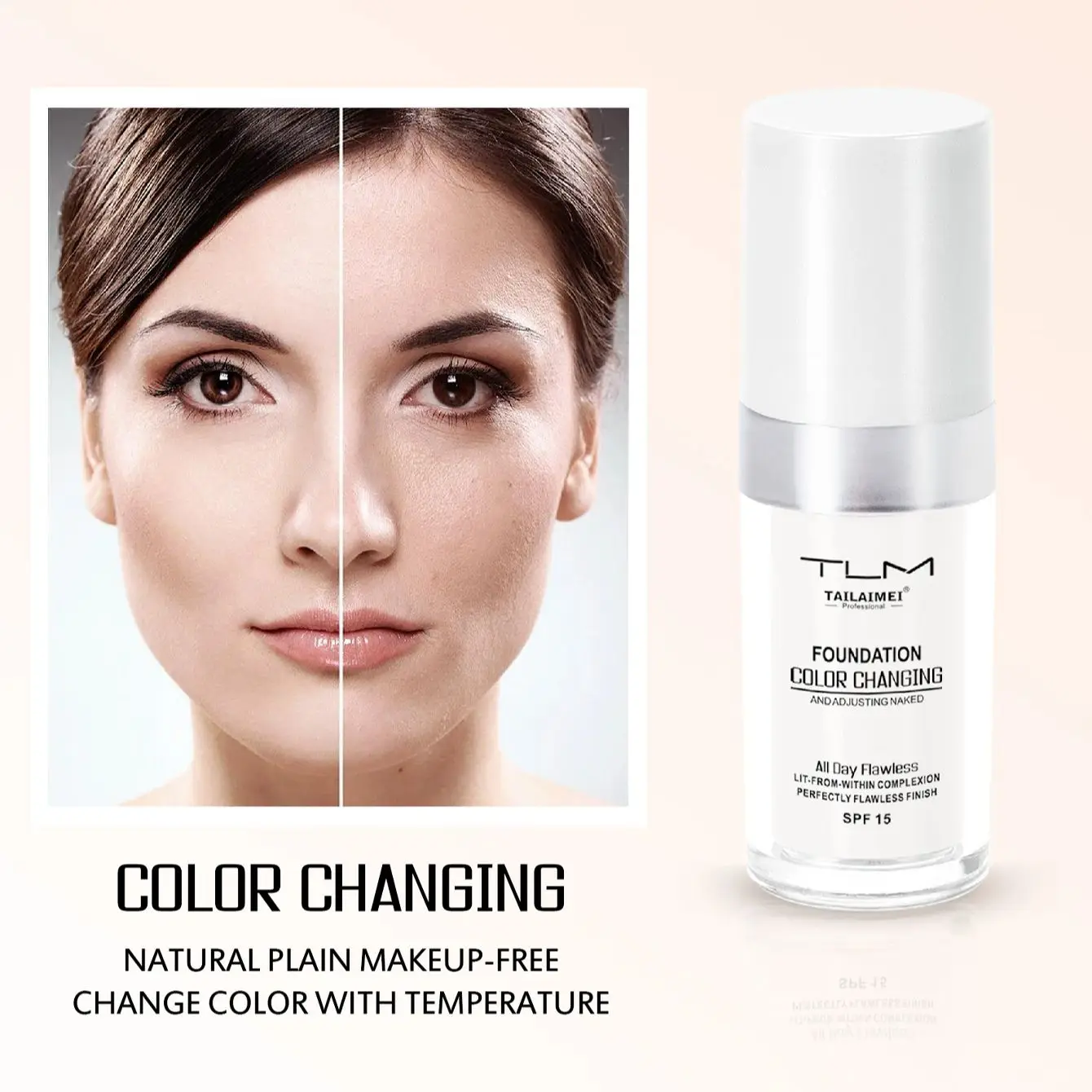 La base líquida hidratante es un maquillaje ligero, fino, transpirable, duradero, resistente al agua, hidratante y delicado.