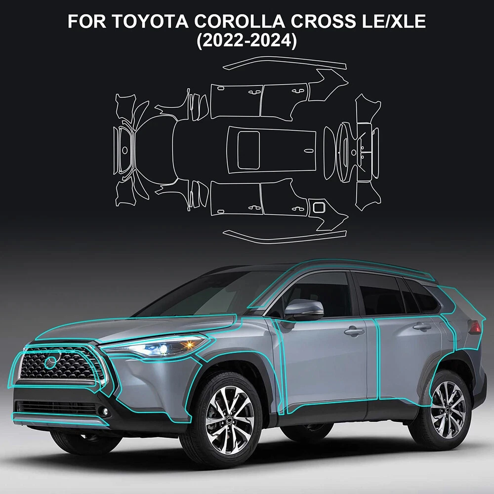 

For Toyota Corolla Cross LE XLE 2022-2024 TPU Paint Protection Film Anti-Scratch Kit Clear Bra Pre-cut PPF Repairable Resistant