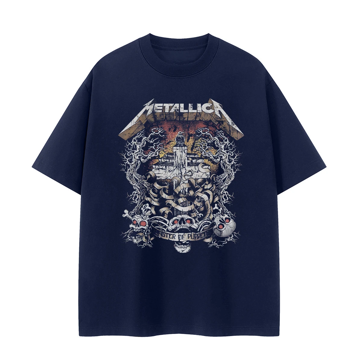 Metallica Master of Puppets Tracks Band T-Shirt, 100 % Baumwolle, Grafik-T-Shirt für Herren und Damen, Sommer-Streetwear-Top – Detail 7
