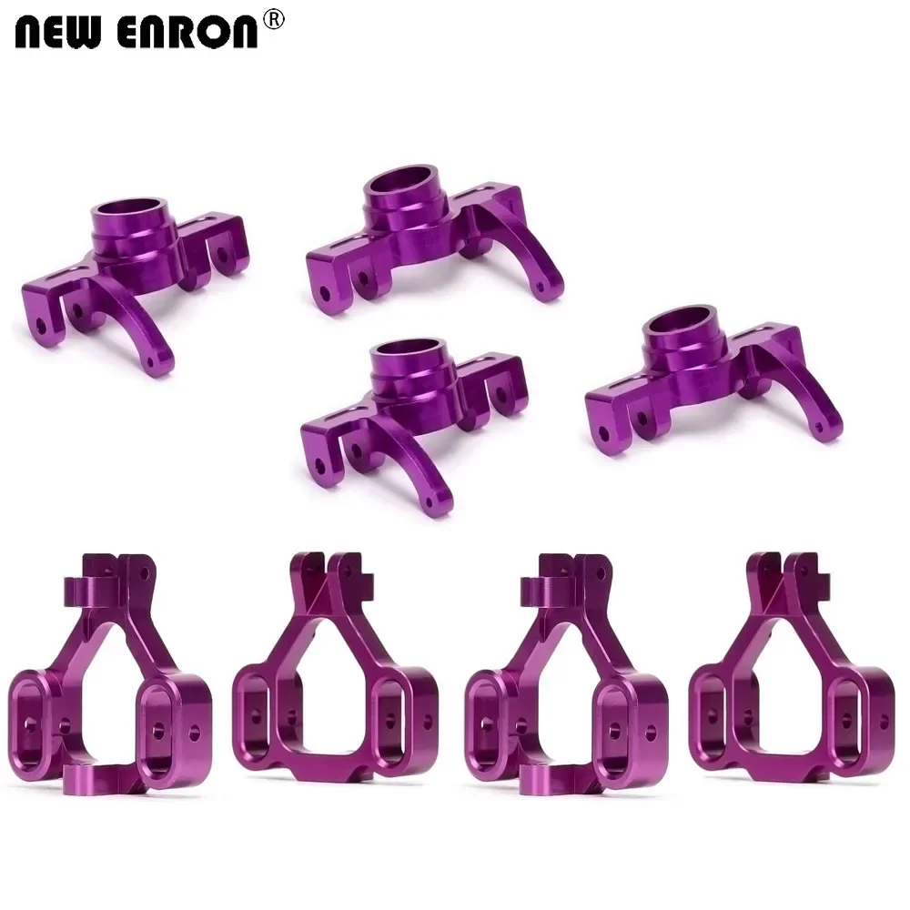 NEW ENRON 4Set Purple Alloy Front & Rear Knuckle Arm & C-HUB #85048 for RC 1/8 HPI SAVAGE Flux HP 2350 XL X 4.6 5.9 21 25 SS 4.1